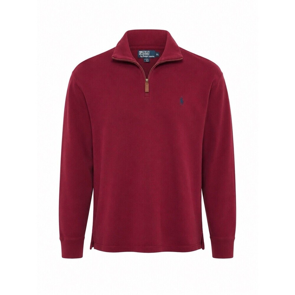 Polo‎ Ralph Lauren Sweatshirt Dark Red Burgundy Sz XL Quarter Zip Pullover